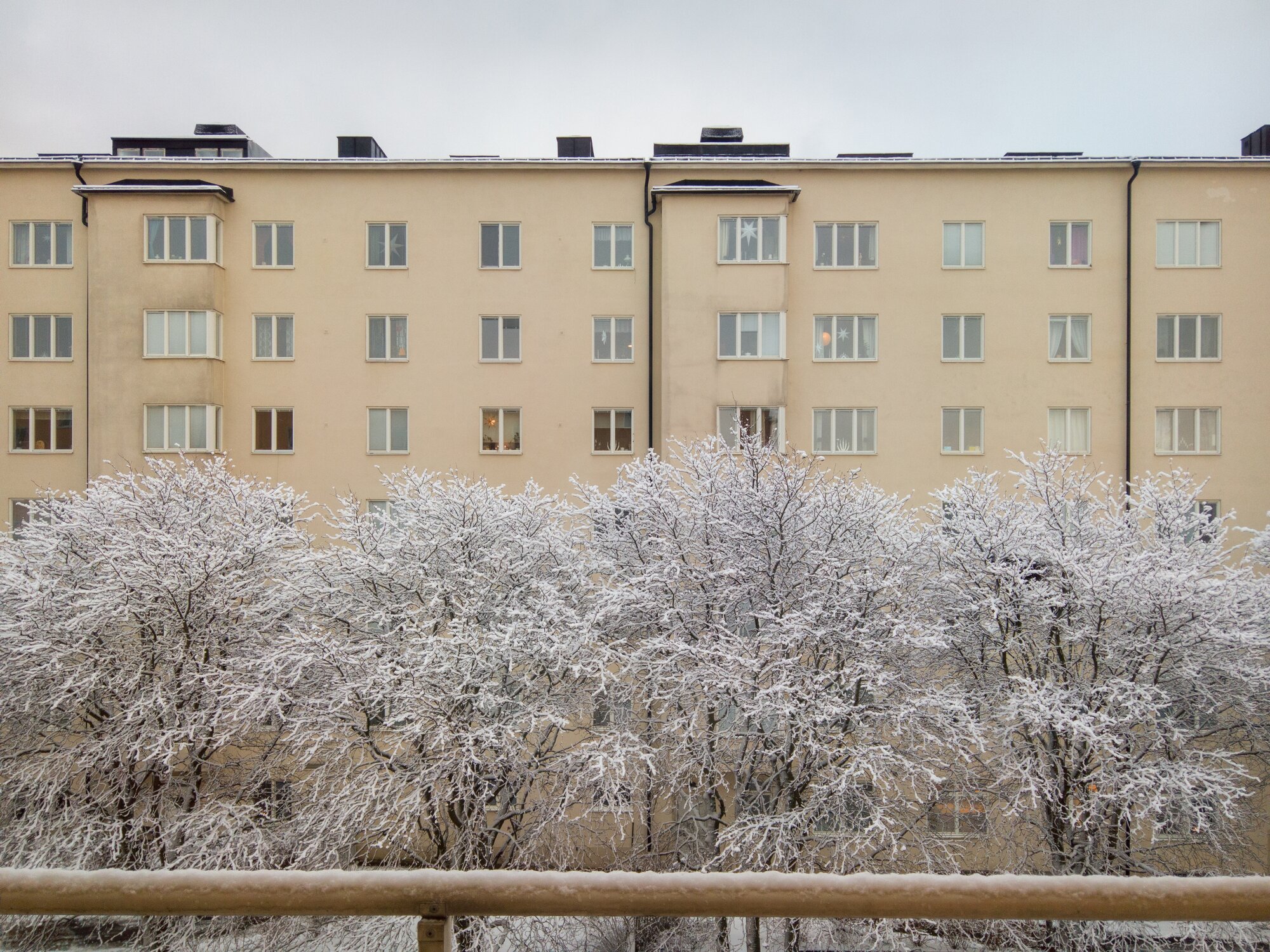 beautiful-shot-yellow-building-trees-covered-with-snow-during-winter beautiful-shot-yellow-building-trees-covered-with-snow-during-winter